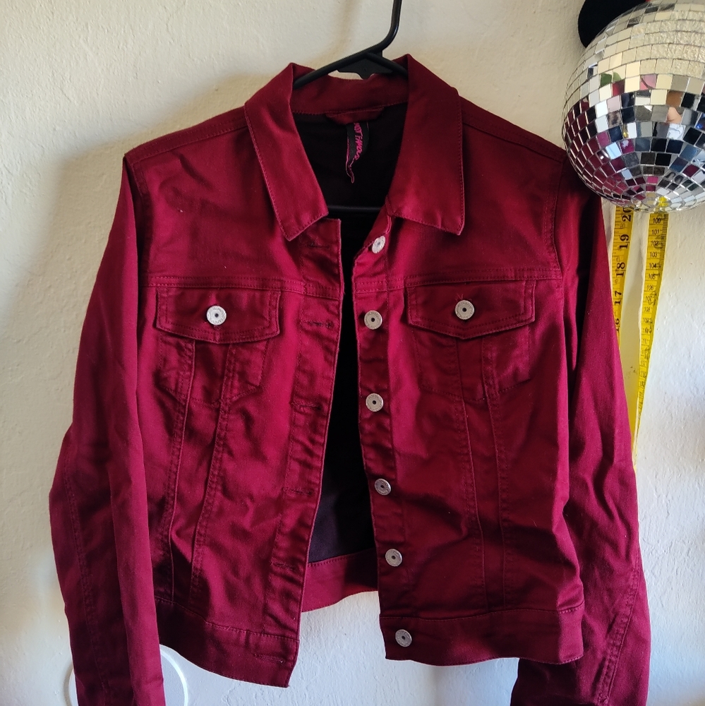 Burgundy Red Jean Like Jacket